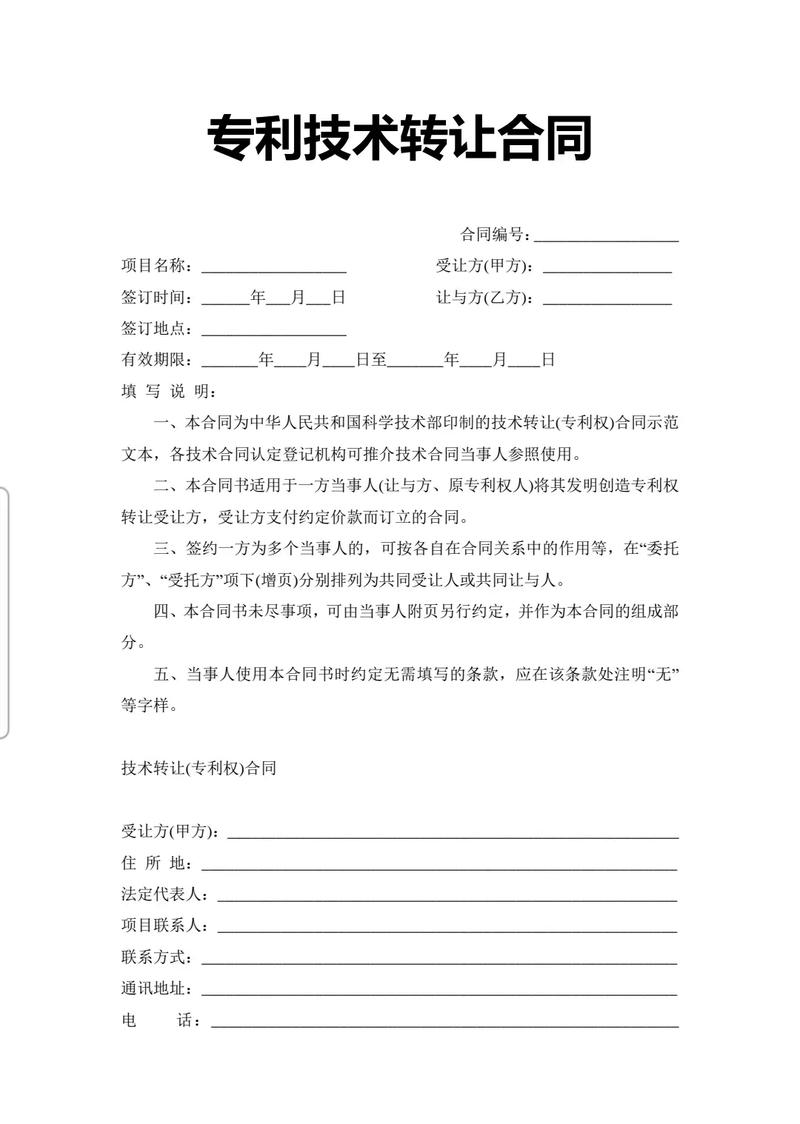 2025年最新標(biāo)準(zhǔn)版專(zhuān)利技術(shù)轉(zhuǎn)讓合同范本及注意事項(xiàng)